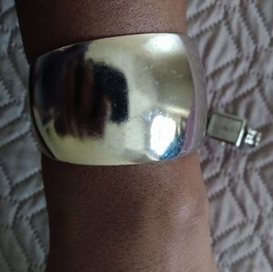 Chunky silver bracelet/ cuff
